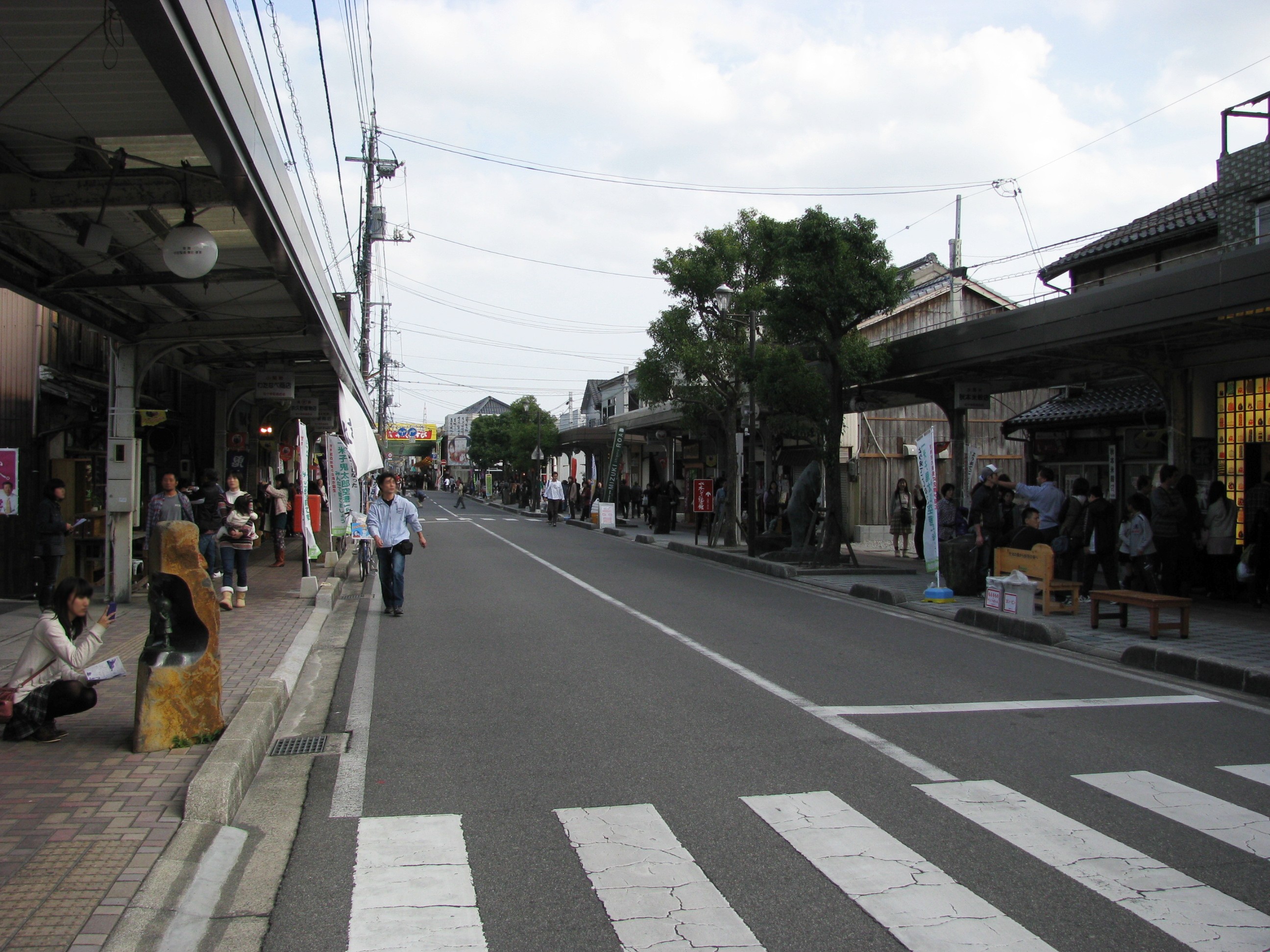 Bronze yokai statue on Mizuki Shigeru Road in Sakaiminato