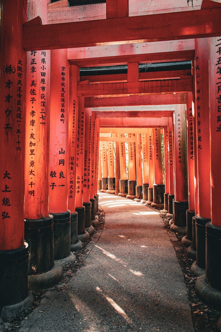Hie Shrine torii tunnel on the slope