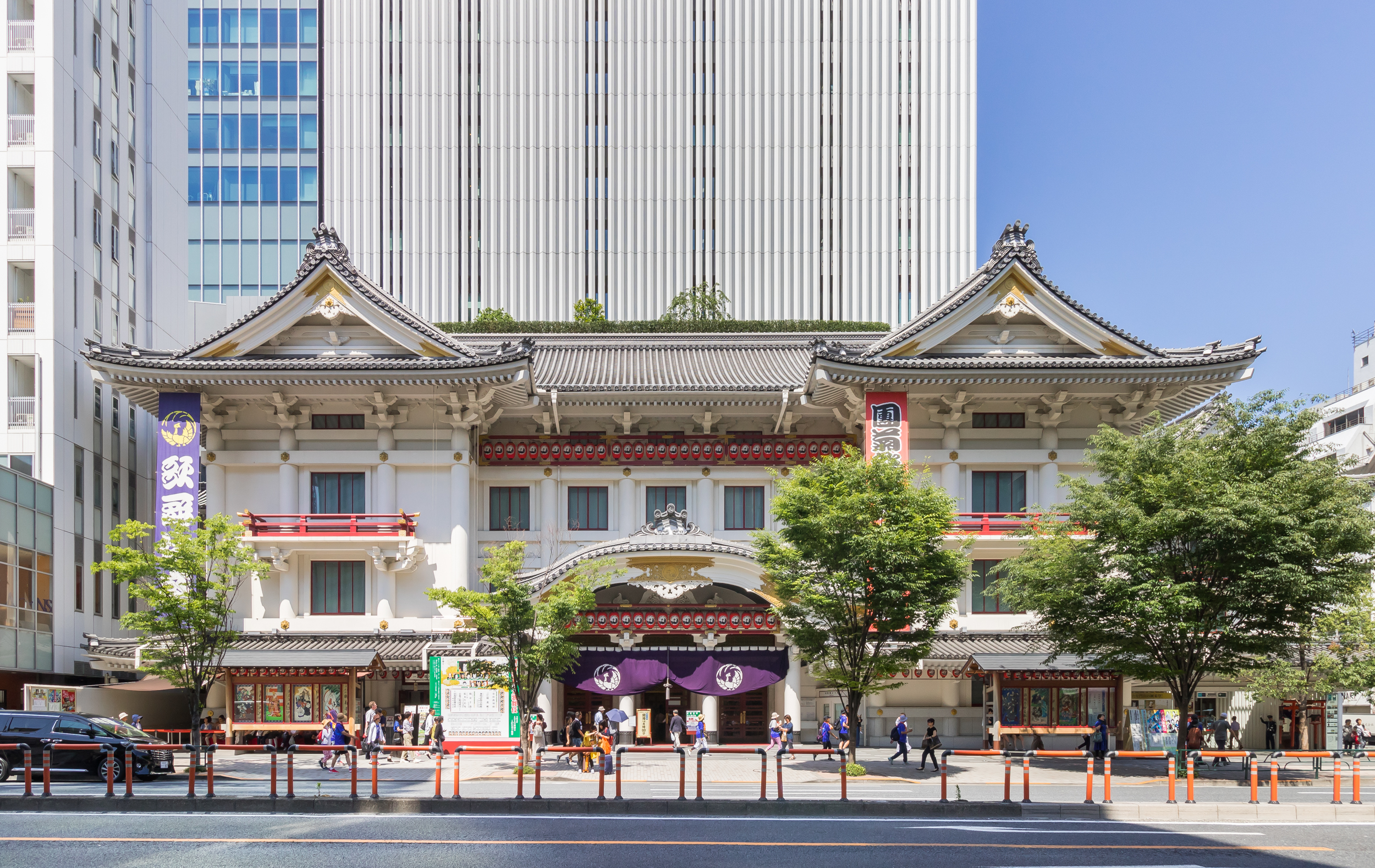 Kabukiza Theatre exterior at evening