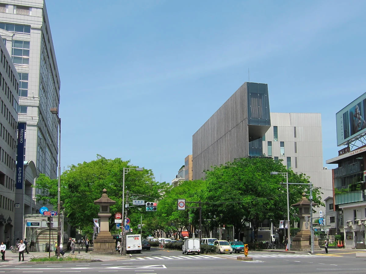 Omotesando tree-lined boulevard at evening