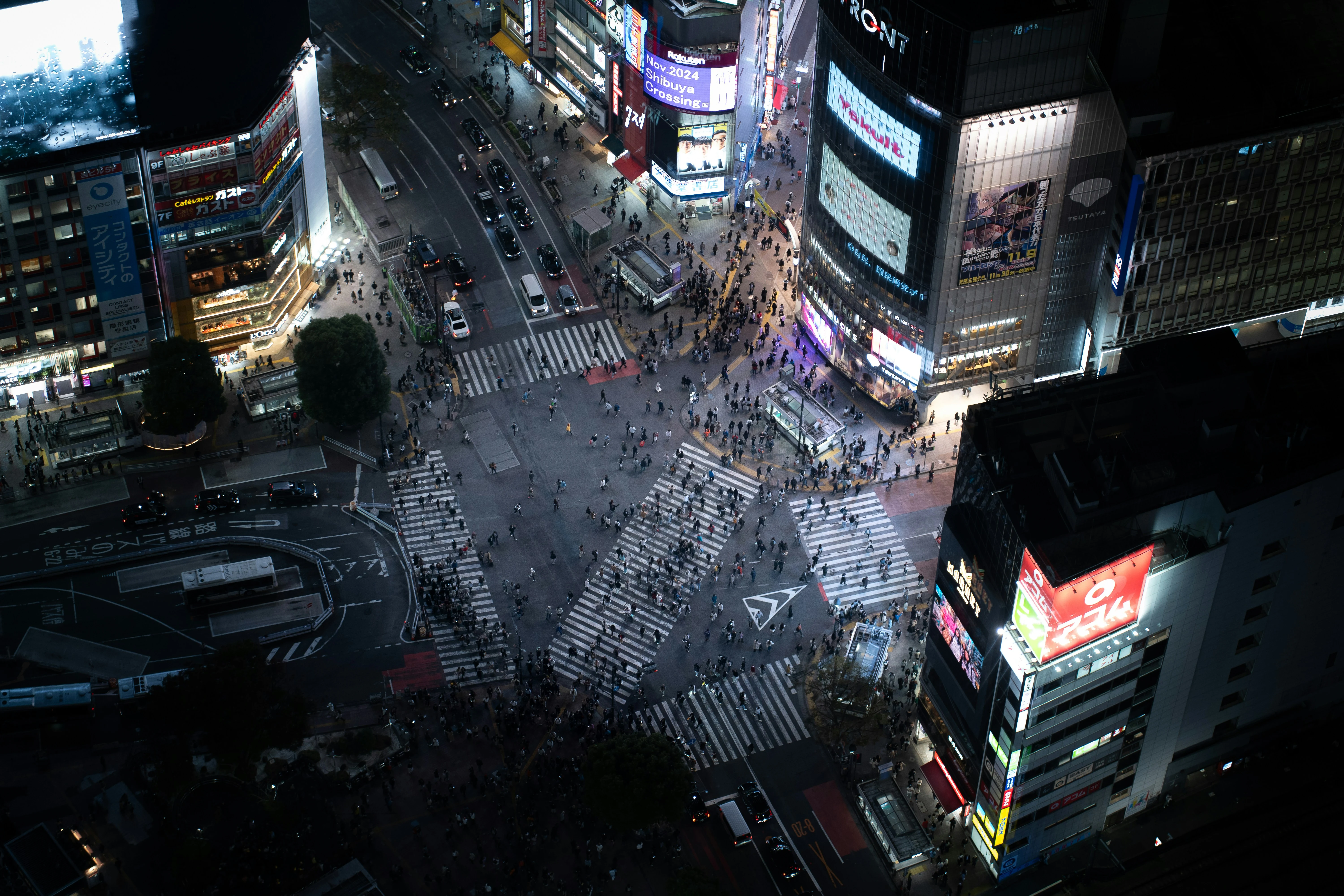 Shibuya Scramble Crossing at dusk