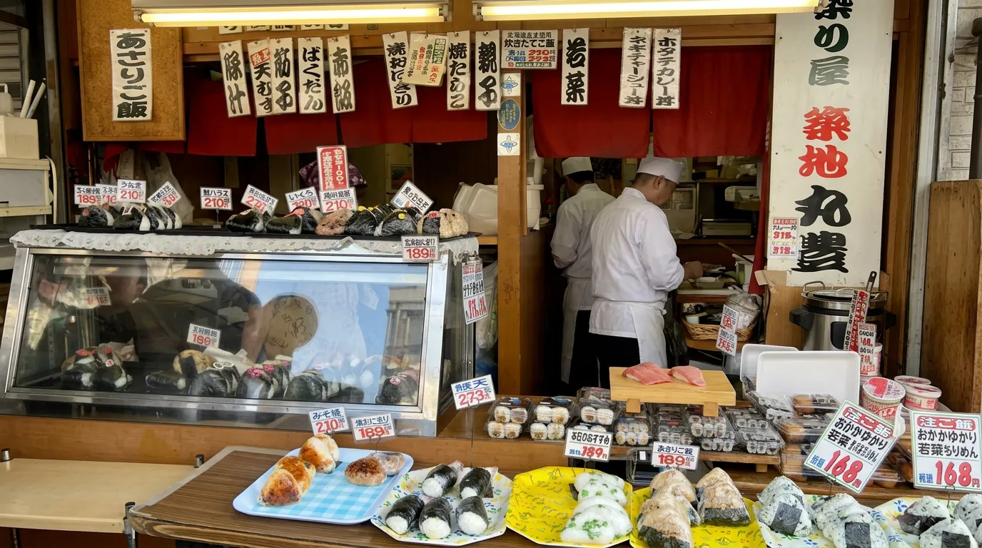 Tsukiji Outer Market morning sushi counter