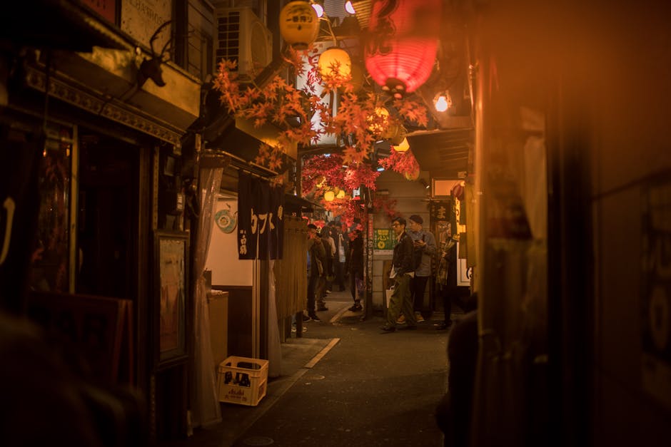 Tsukishima Monja Street at evening