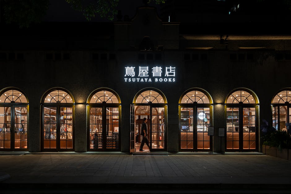 Tsutaya T-Site Daikanyama exterior at evening
