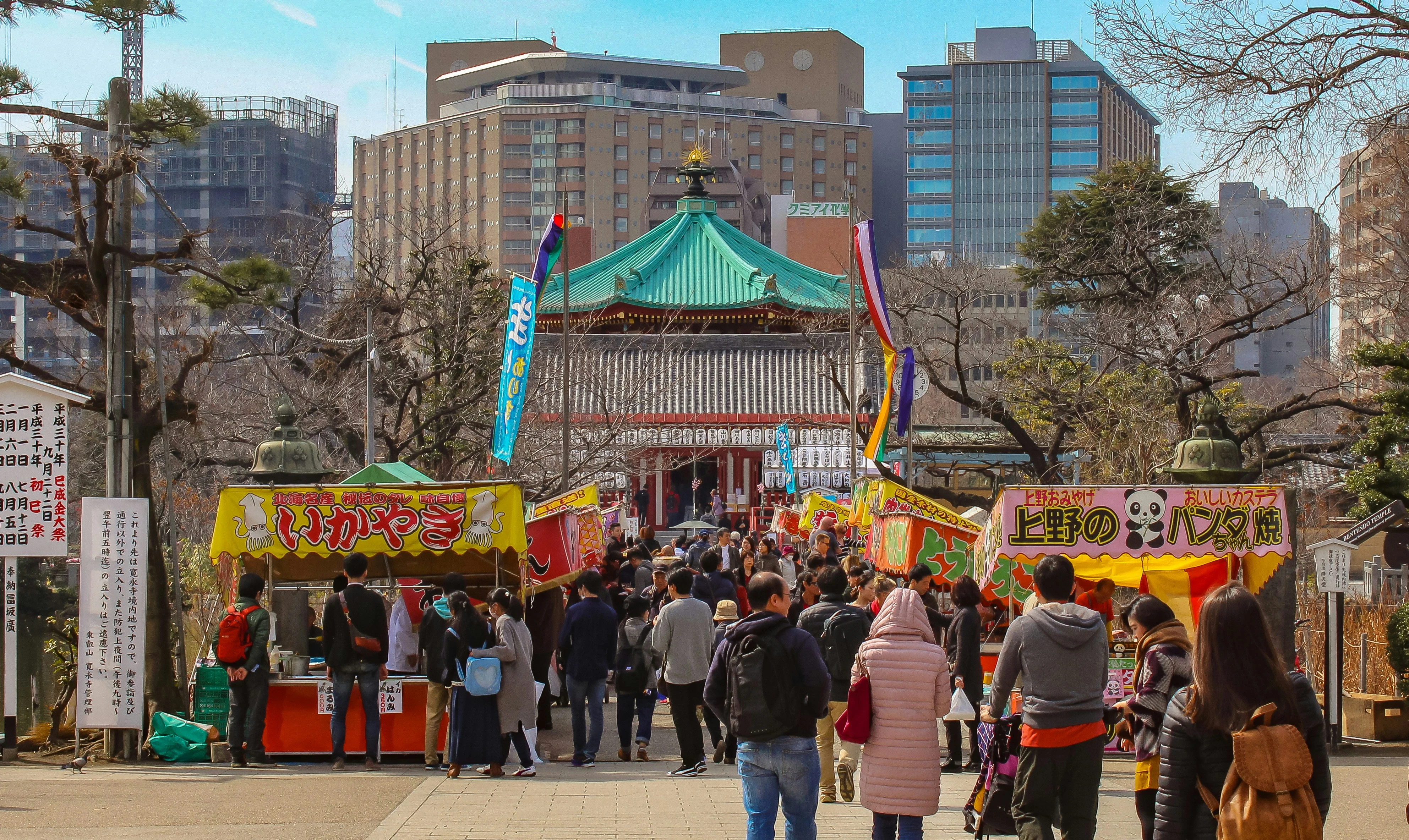 Ueno Park area with cherry blossoms