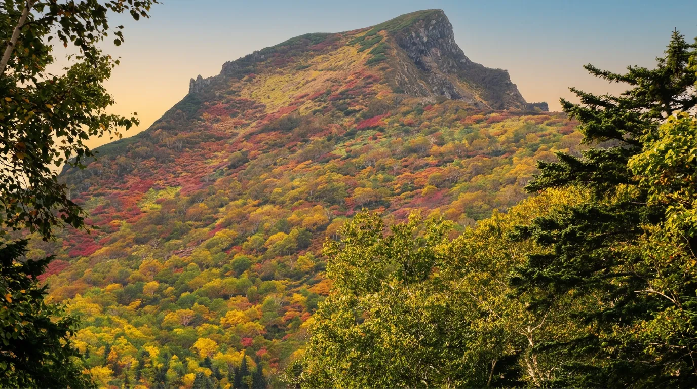 Daisetsuzan National Park ridge with autumn foliage