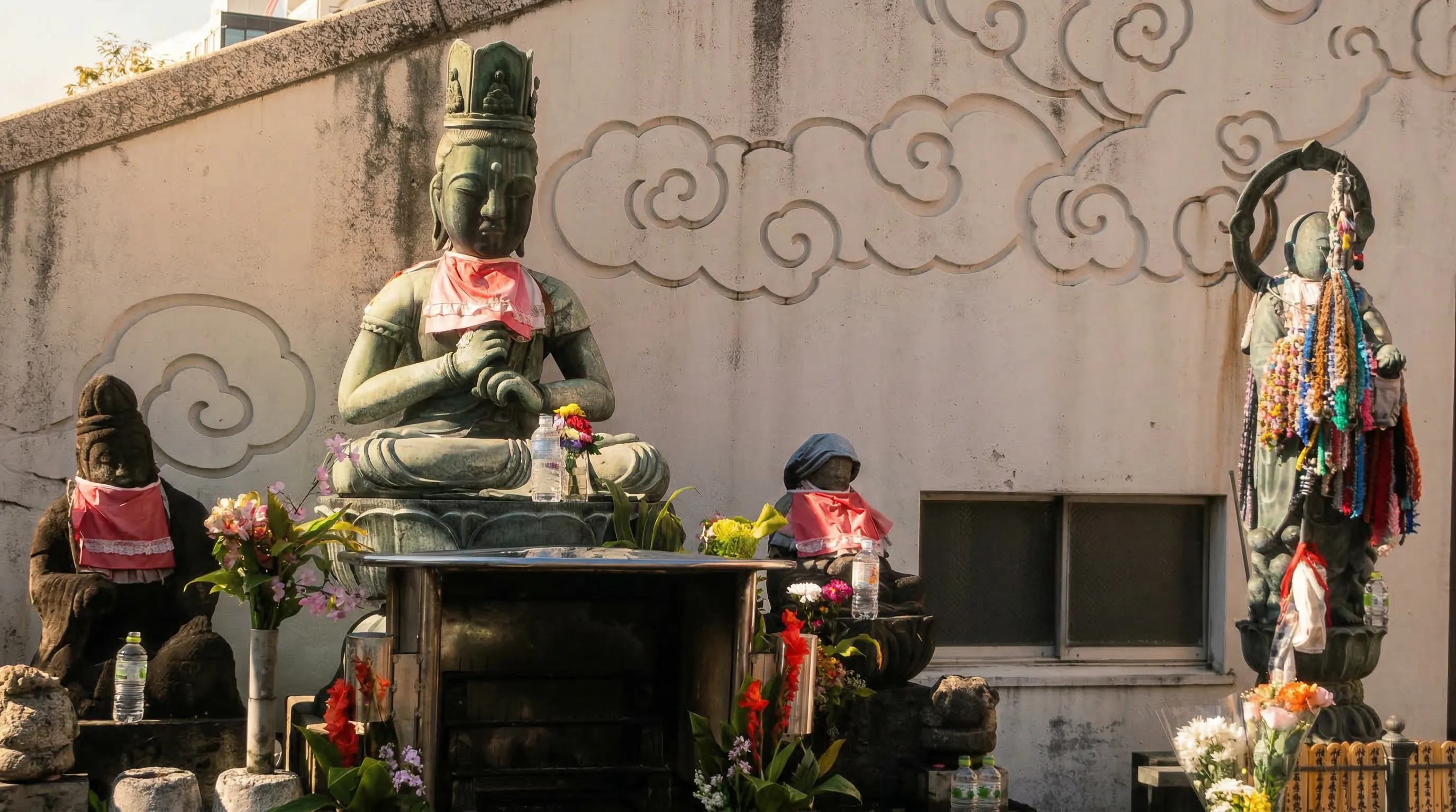 The vermillion gate of Osu Kannon temple with traditional architecture