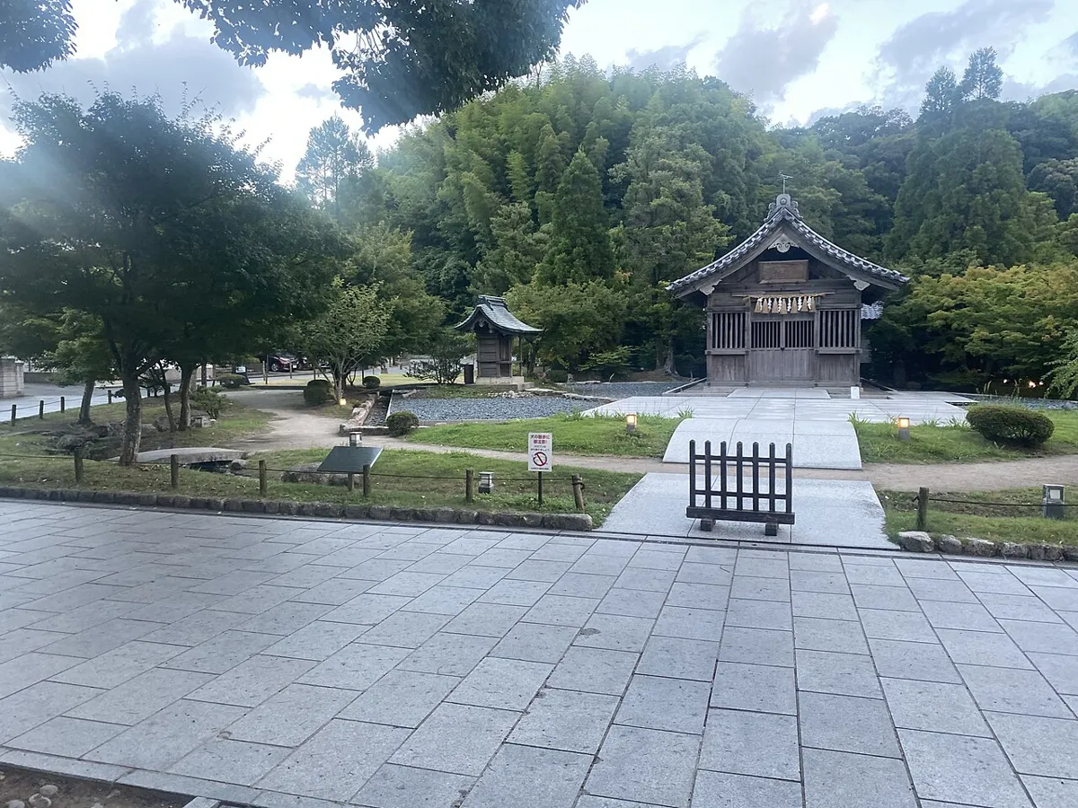 The torii and approach to Dazaifu Tenmangu shrine near Fukuoka