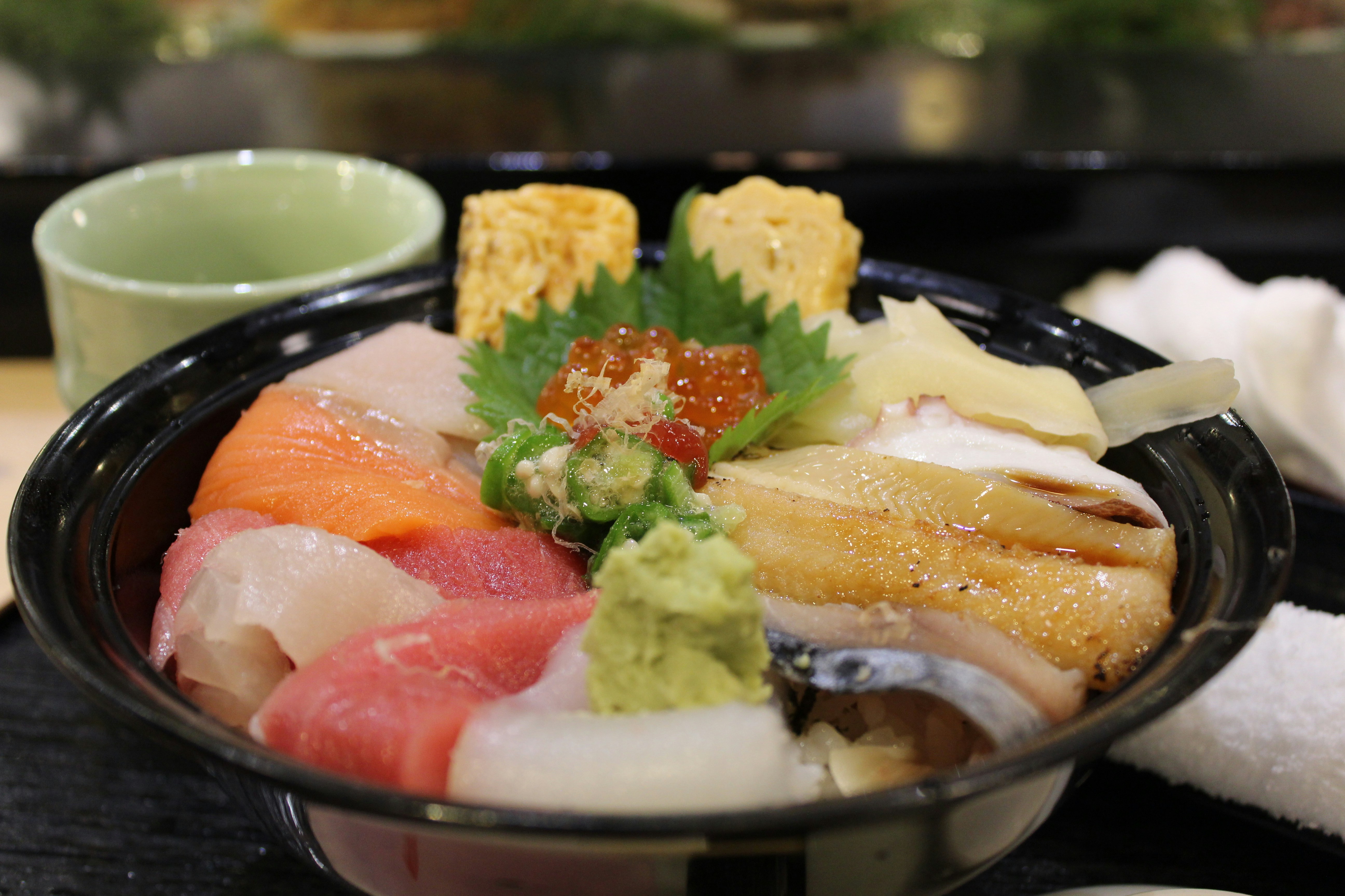 A chirashi sushi bowl