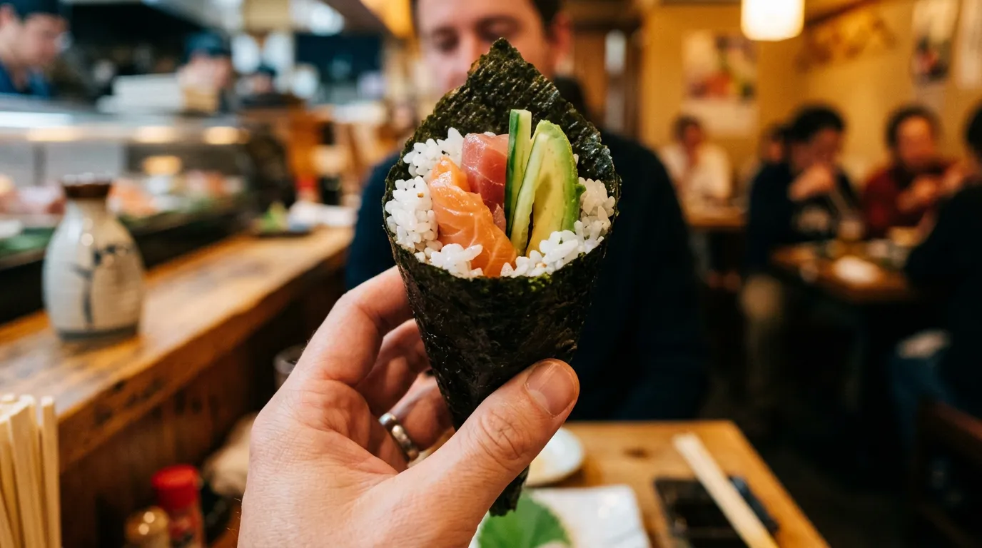 A temaki hand roll