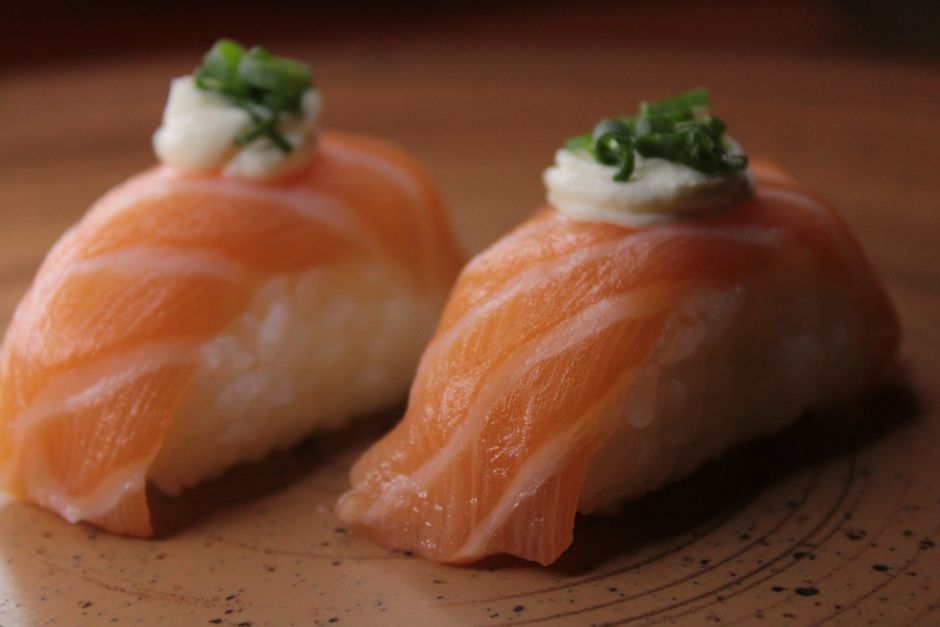 A piece of nigiri sushi