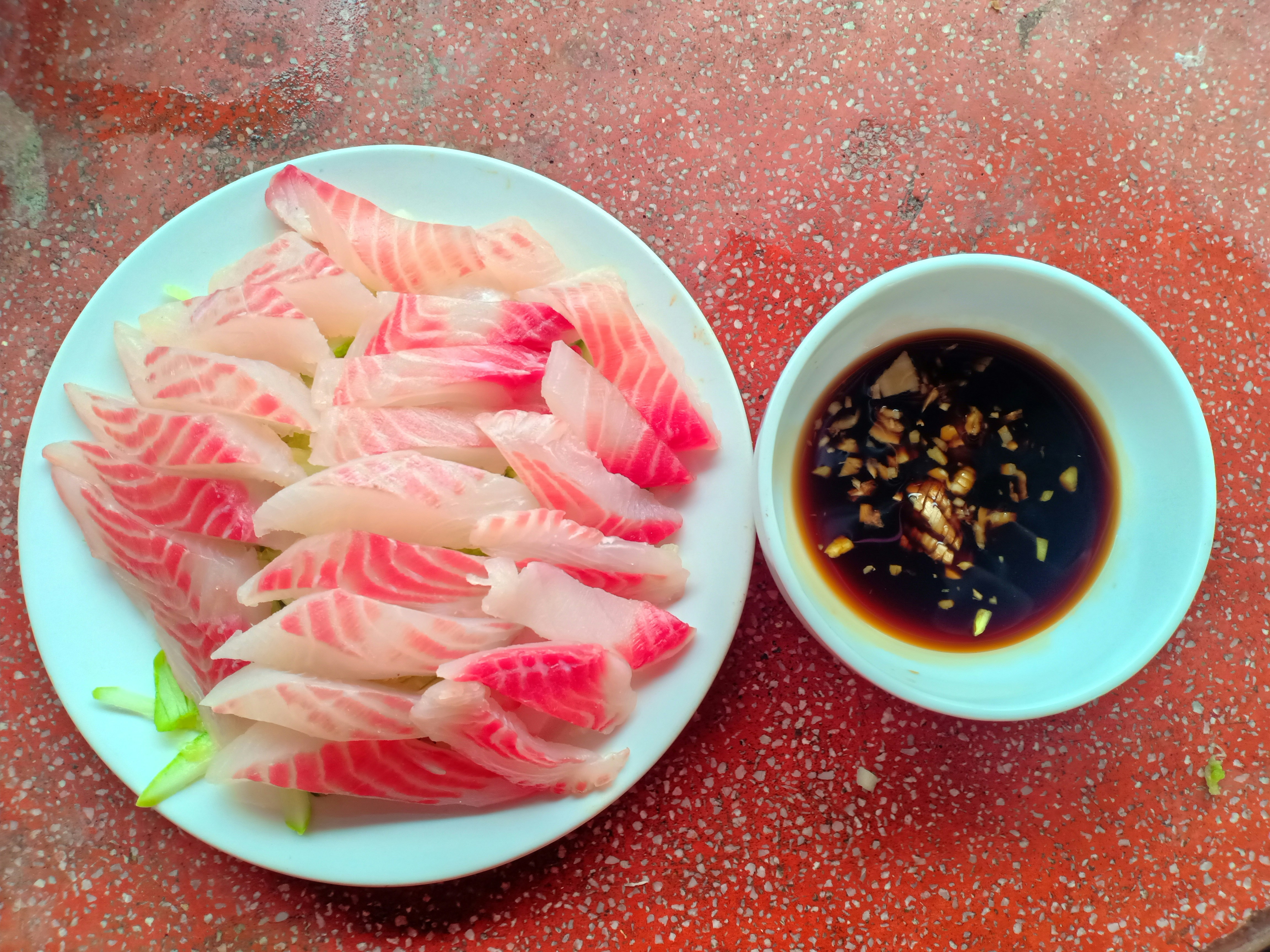Slices of sashimi