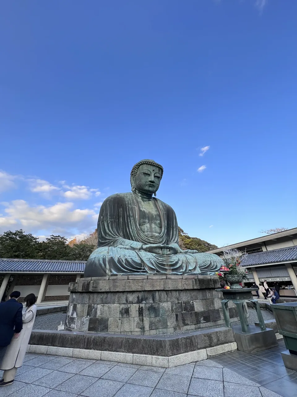The Great Buddha of Kamakura at Kotoku-in under a clear winter sky