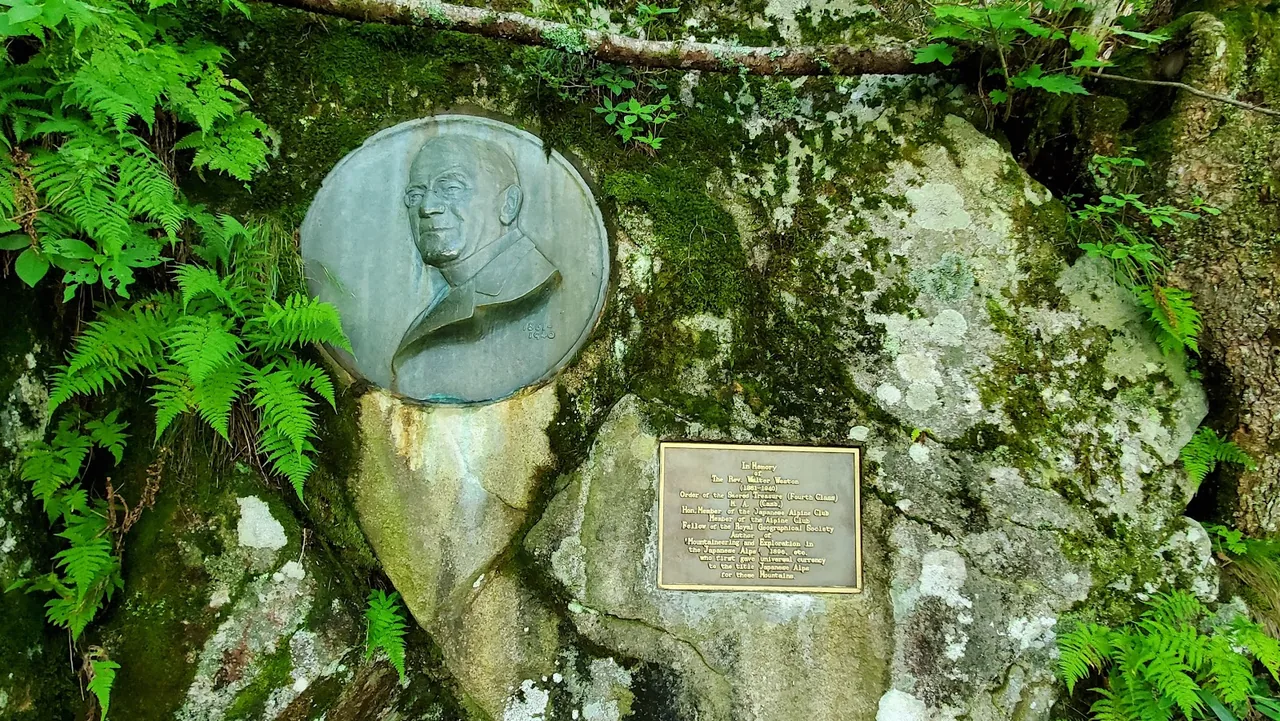 Walter Weston Memorial Plaque - Japan Alps in Kamikochi