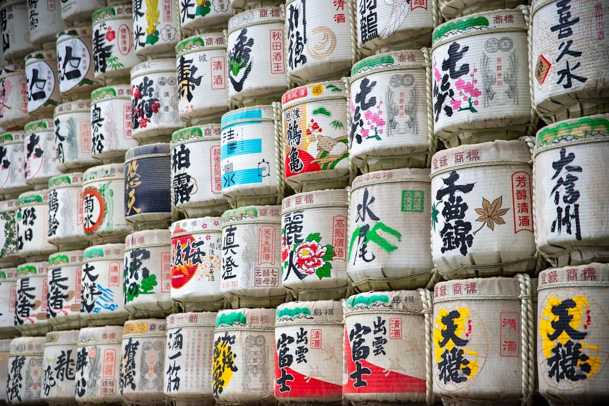 Inside a traditional sake brewery