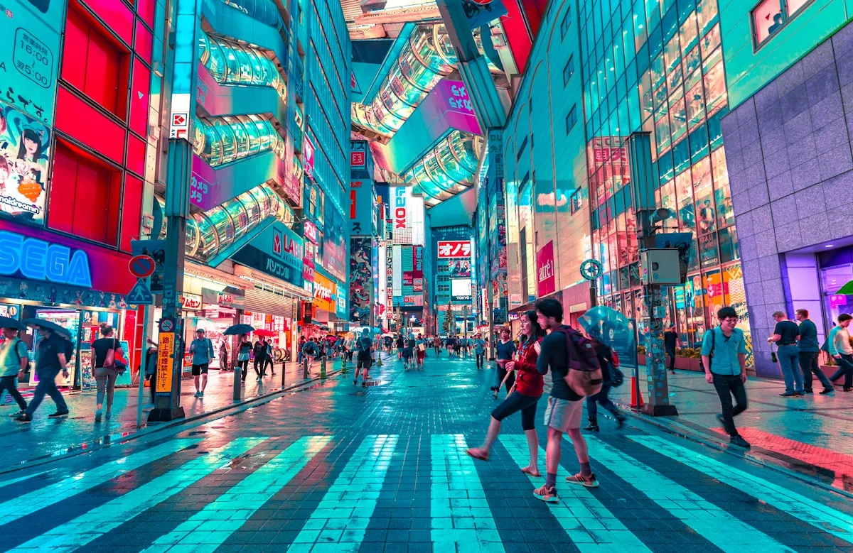 Ginza Chuo-dori main avenue at evening